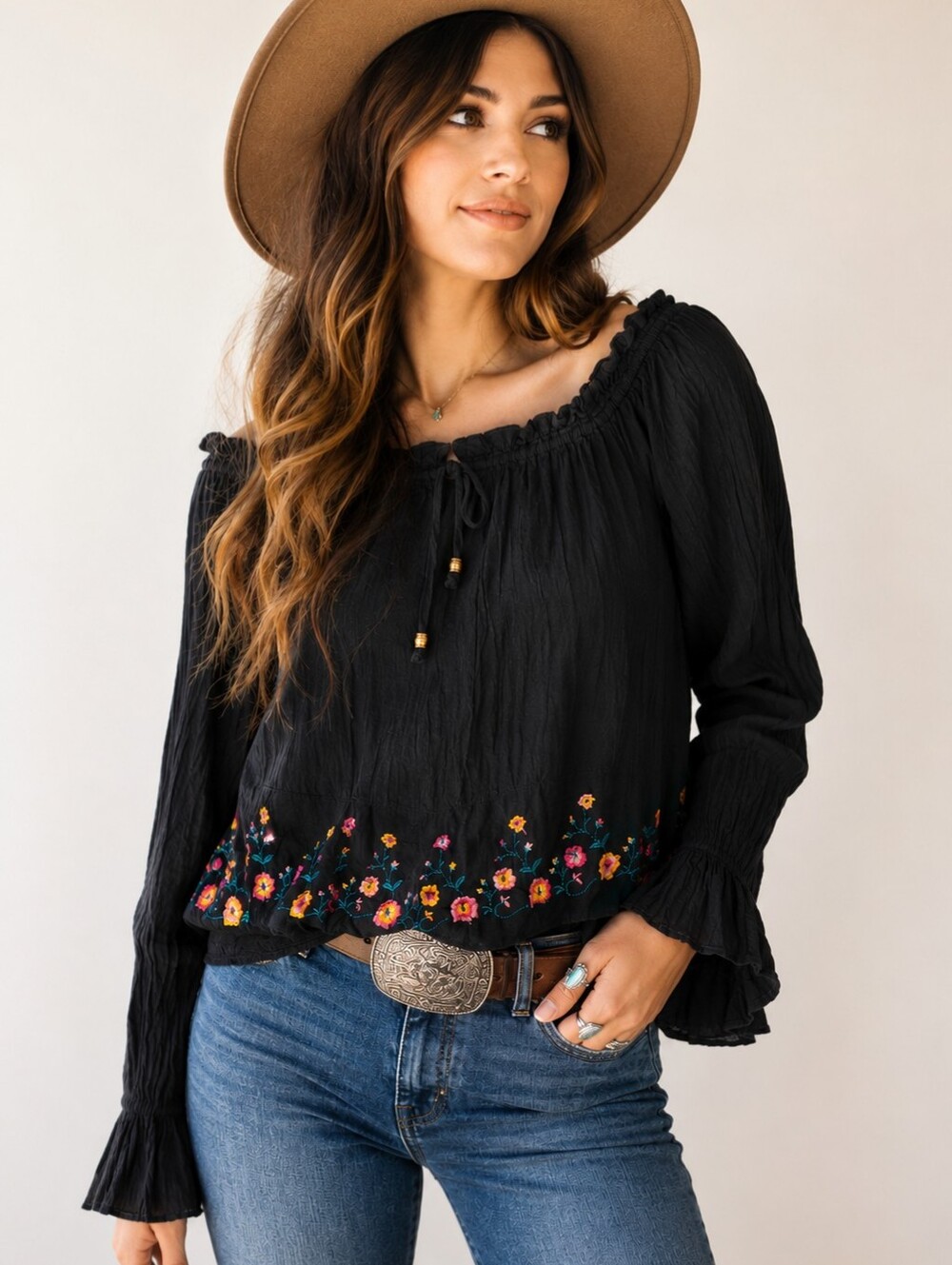 Vintage Maggie Sweet Cotton Gauze Embroidered Peasant Boho Cottagecore Top M